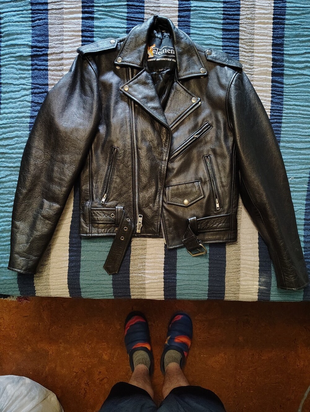 X Elements - Genuine Leather Motorcycle Jacket NWOT Size Men's 34 fits XS-S